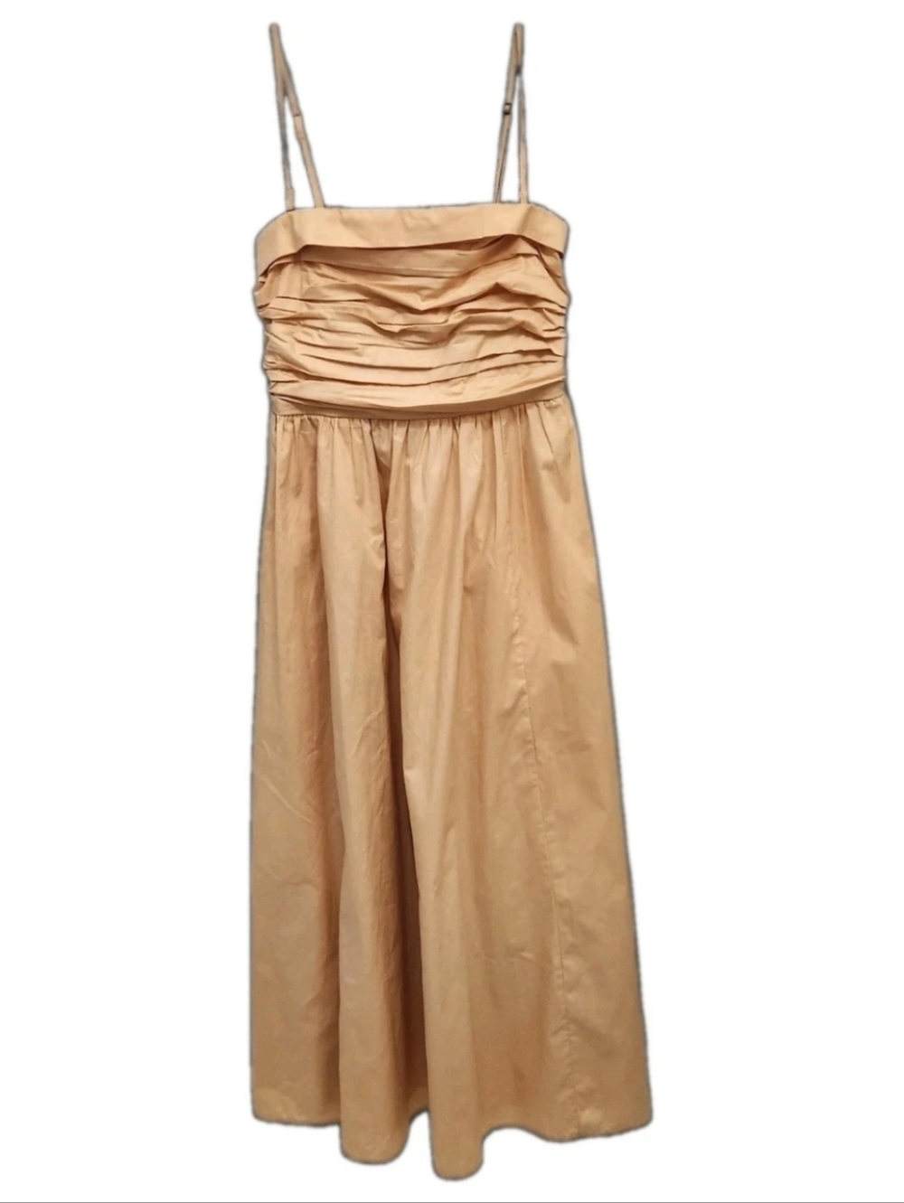 NWT Abercrombie & Fitch Poplin Midi Dress Pleated Peach Size XS